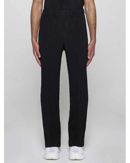 Homme Plissé Issey Miyake Blue Pleated Fabric Trousers for men