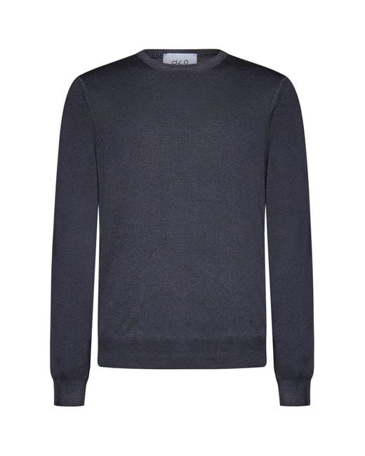 D 40 Blue Wool Crewneck Sweater for men