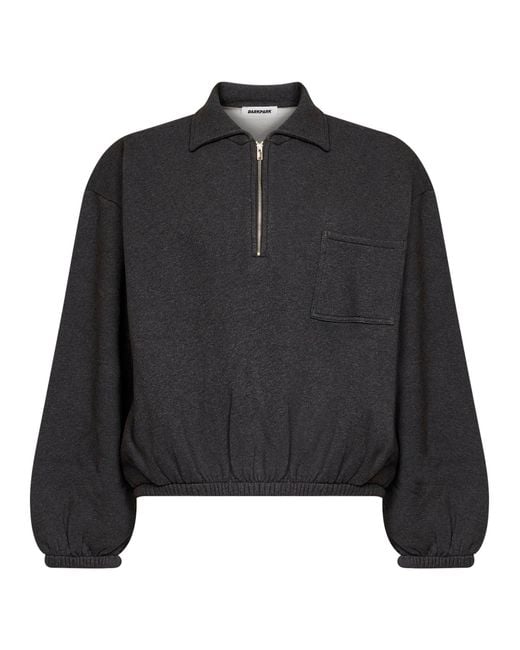 DARKPARK Black Dark Alva Half-Zip Crop Sweatshirt