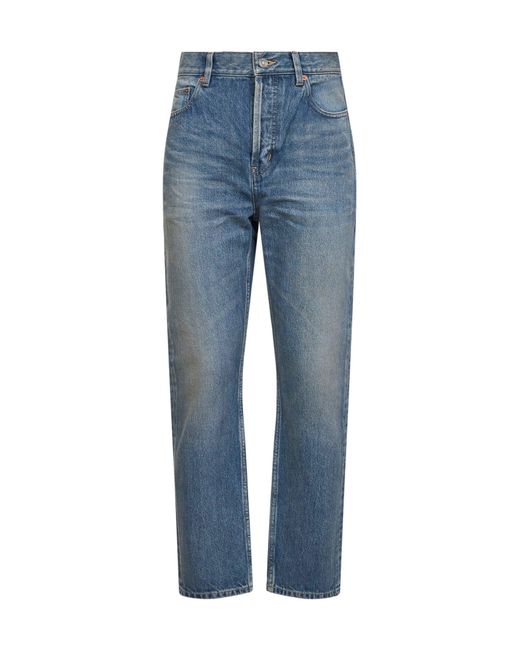Saint Laurent Blue Medium Denim 90S Ankle-Length Jeans