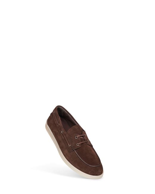 PRADA CALZATURE Brown Dark Suede Boat Shoes for men
