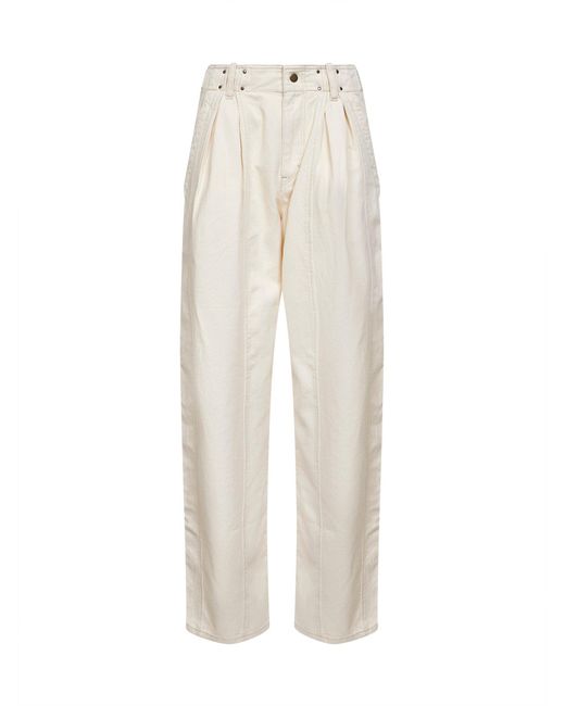 Isabel Marant White Ecru Denim Ireme Workwear Trousers