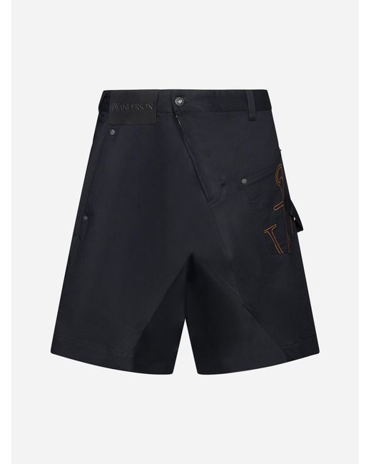 J.W. Anderson Blue Twisted Cotton Chino Shorts for men