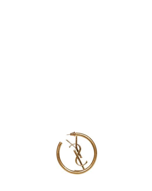 Saint Laurent Metallic Hoop Earrings Cassandre