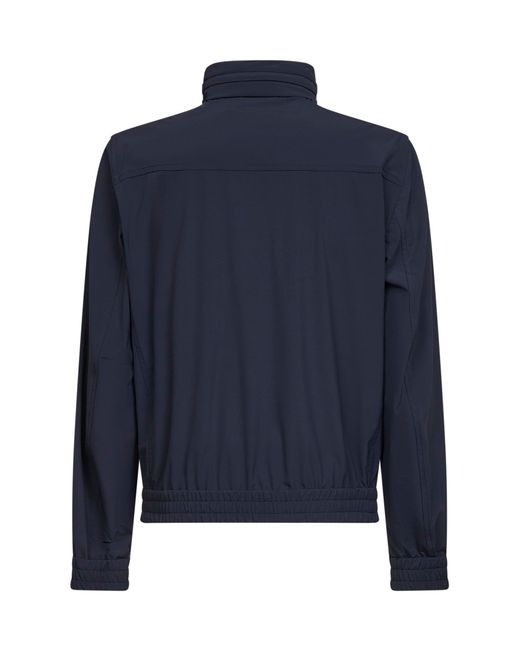 Brunello Cucinelli Blue Bonded Nylon Hooded Jacket for men