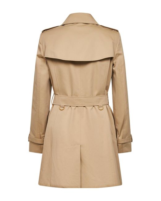 Burberry Natural Honey Mid-Length Kensington Heritage Trench Coat