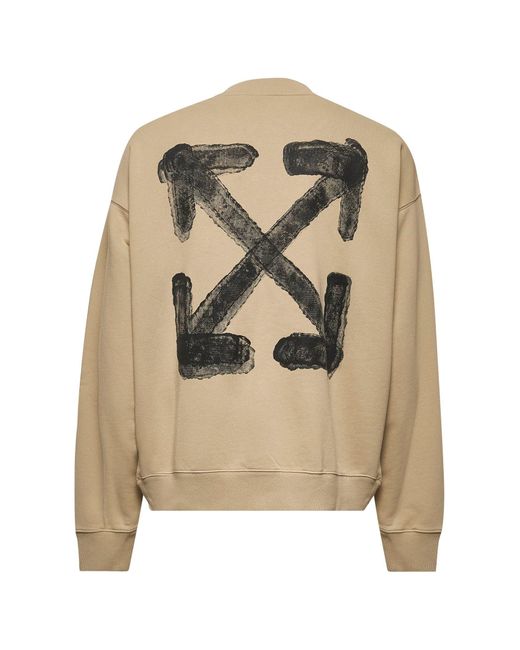 Off-White c/o Virgil Abloh Natural Spray Arrow Crewneck Sweatshirt for men