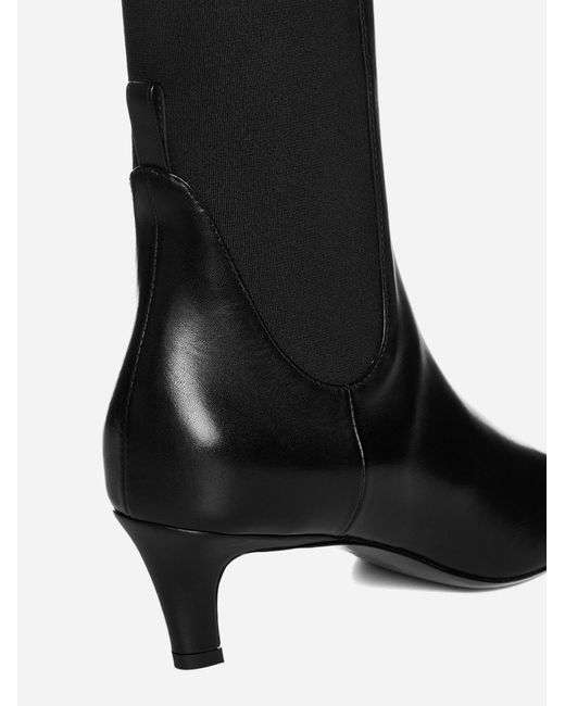Totême  Black Leather Ankle Boots