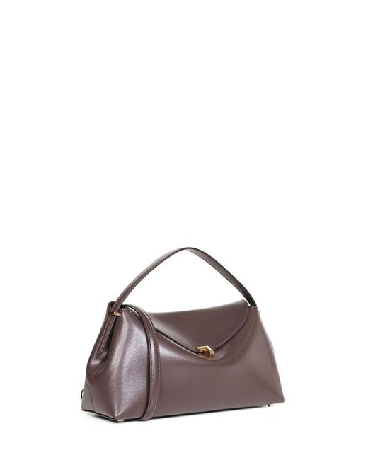 Totême  Purple Bark T-Lock Top Handle Bag