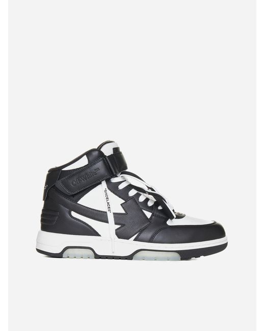 Off-White c/o Virgil Abloh White Out Of Office Mid-top Leather Sneakers for men