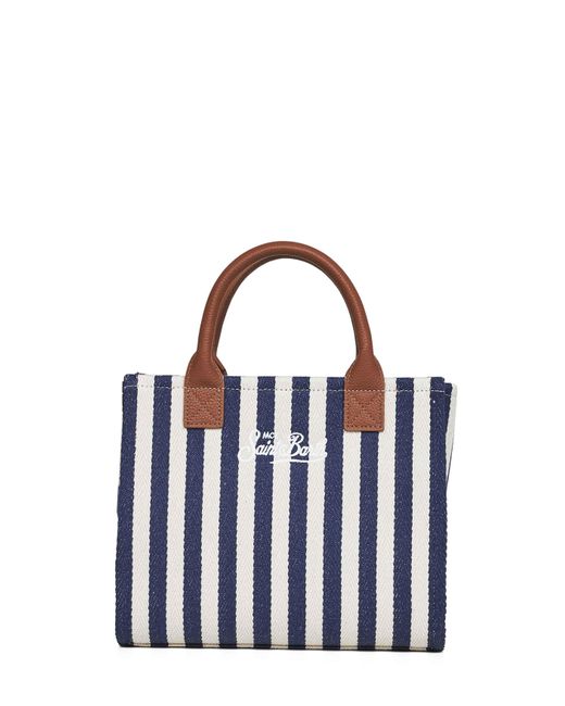 Mc2 Saint Barth Blue Dark And Vanity Bag Midi Handbag With Shoulder Strap