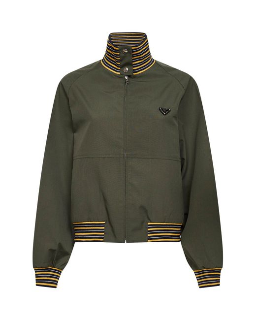 Prada Abbigliamento Green Military Twill Blouson