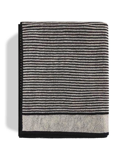 Saint Laurent Gray Striped Cotton Cassandre Beach Towel