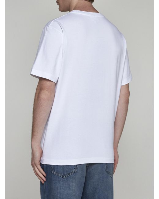Maison Kitsuné White Bold Fox Head Patch Cotton T-Shirt for men