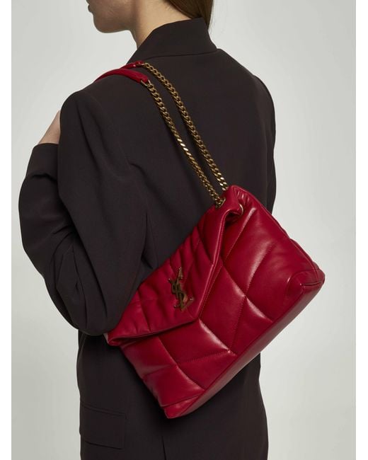 Saint Laurent Red Puffer Small Shoulder Bag