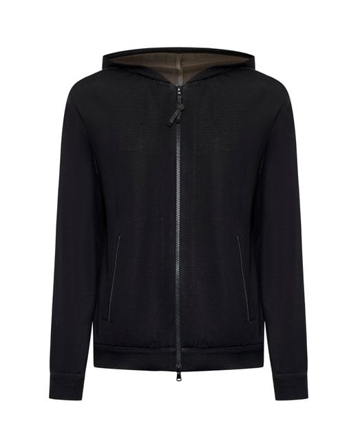 Brunello Cucinelli Black Interlock Zip-Up Hoodie