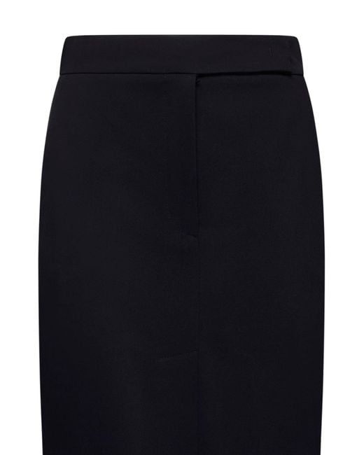 Blanca Vita Black Gabardine Midi Pencil Skirt