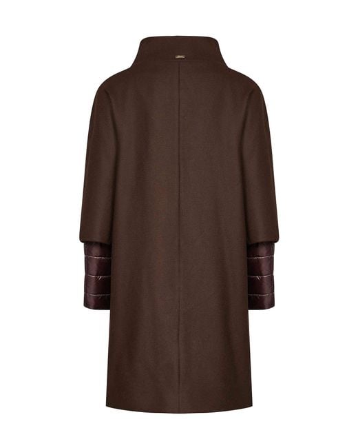 Herno Brown Dark Chocolate Ecowool And Ultralight Nylon Coat