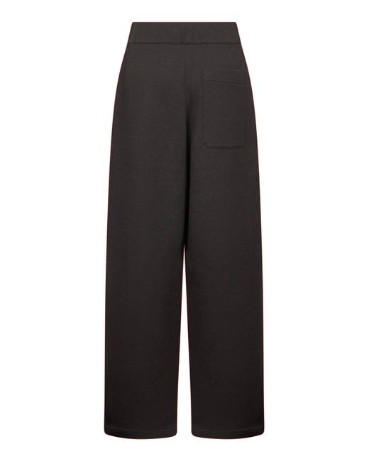 Lemaire Black Cotton Fleece Relaxed Large Trousers