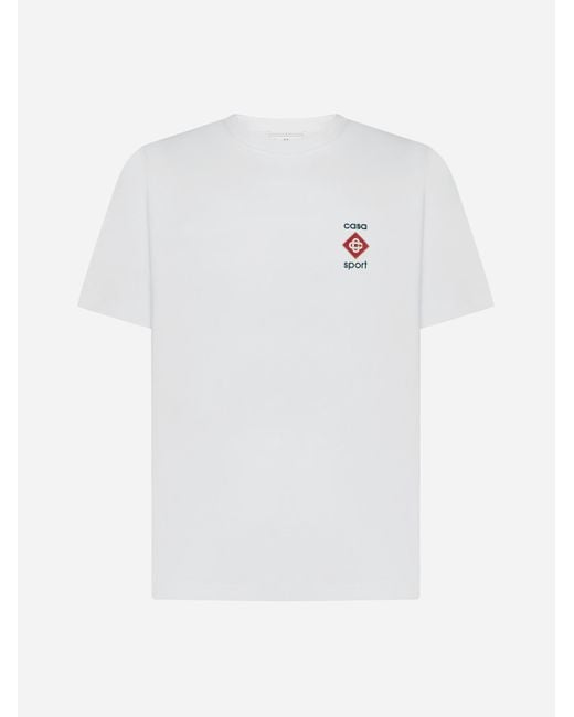 CASABLANCA White Casa Sport Cotton T-shirt for men