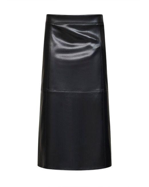 Max Mara Black Coated Jersey Smmcrisma Midi Skirt