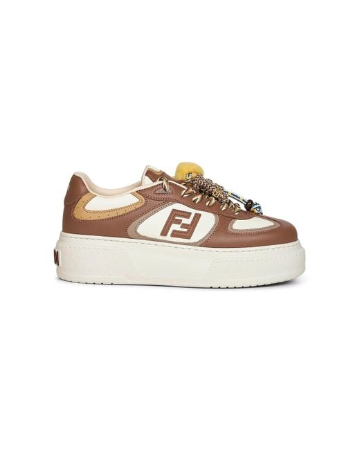 Sneakers Platform Match Marroni di Fendi in Multicolor
