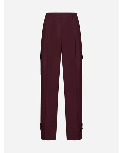 Blanca Vita Purple Philody Silk Cargo Trousers