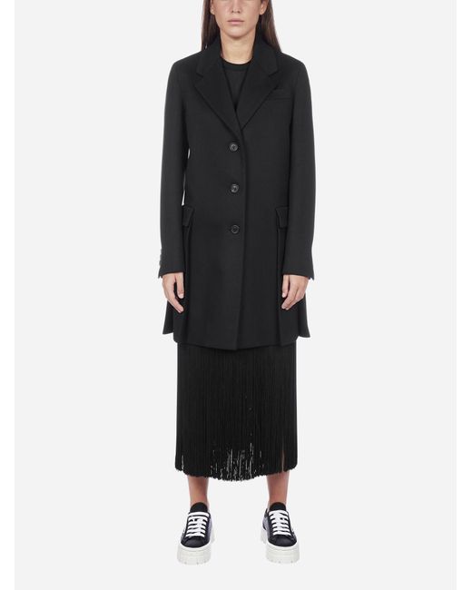pleated wool coat