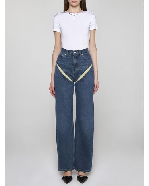 Y. Project Blue Cut-out Jeans