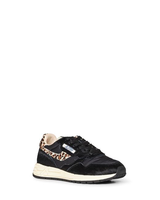 Autry White Nylon And Calf Hair Reelwind Low Sneakers