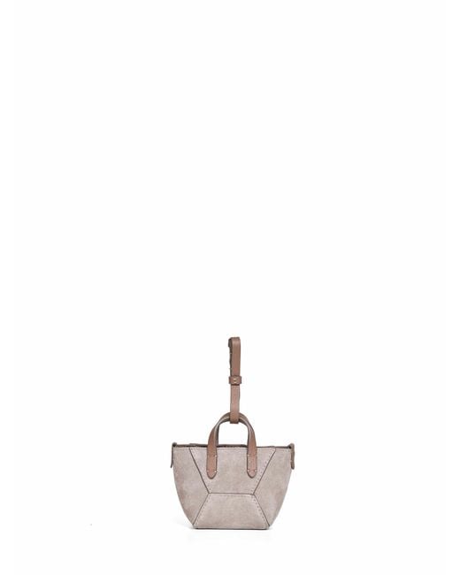 Brunello Cucinelli White Light Bc Duo Micro Bag With Precious Chain