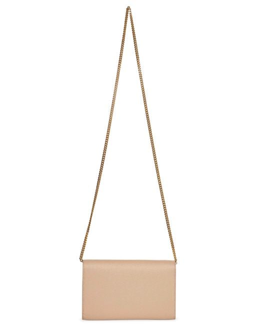 Saint Laurent Natural Dark Uptown Chain Wallet