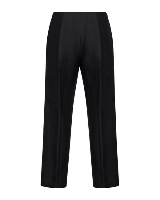 Totême Black Wool And Silk Slim Evening Trousers