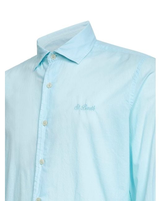 Mc2 Saint Barth Blue Chemise Shirt Voile Cotton for men