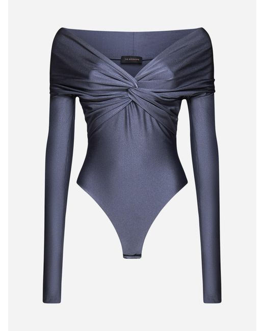 The Andamane Blue Kendall Off-shoulder Bodysuit