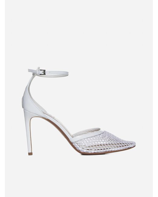 Alaïa White Mesh And Patent Leather Pumps