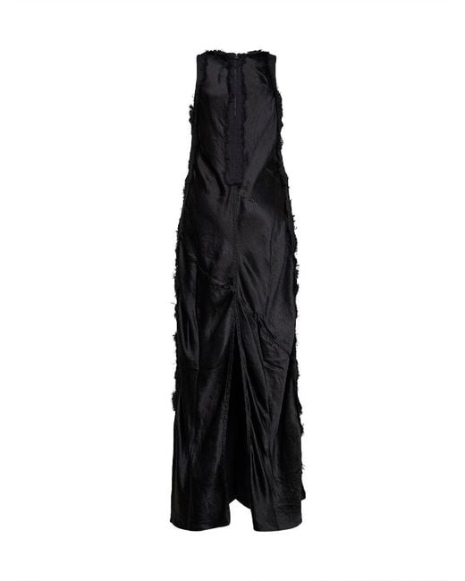 Haikure Black Carbon Cotton Satin Bull Toto Long Dress