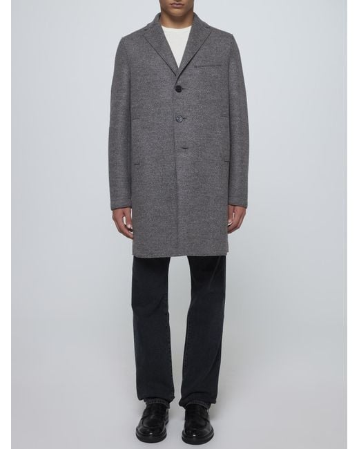 Harris Wharf London Gray Wool Boxy-fit Coat for men