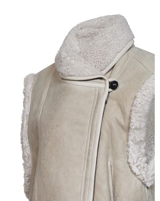 Isabel Marant Gray Ecru Sheepskin Alime-Gf Vest