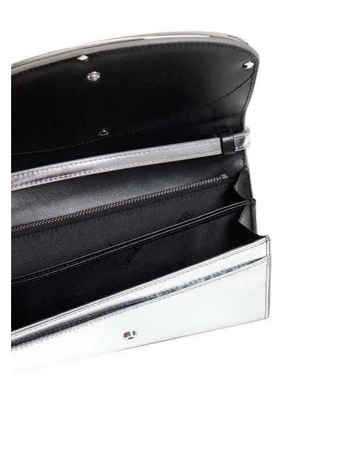DIESEL White 1Dr Laminated Leather Wallet Bag