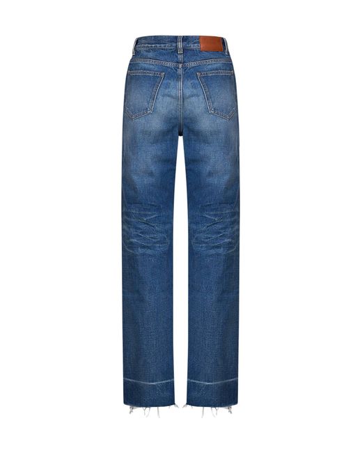 Chloé Blue Dark Cobalt Denim High-Rise Straight-Leg Jeans