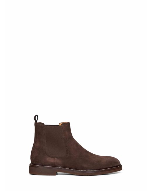 Brunello Cucinelli Brown Chelsea Ankle Boots Mocha Suede for men
