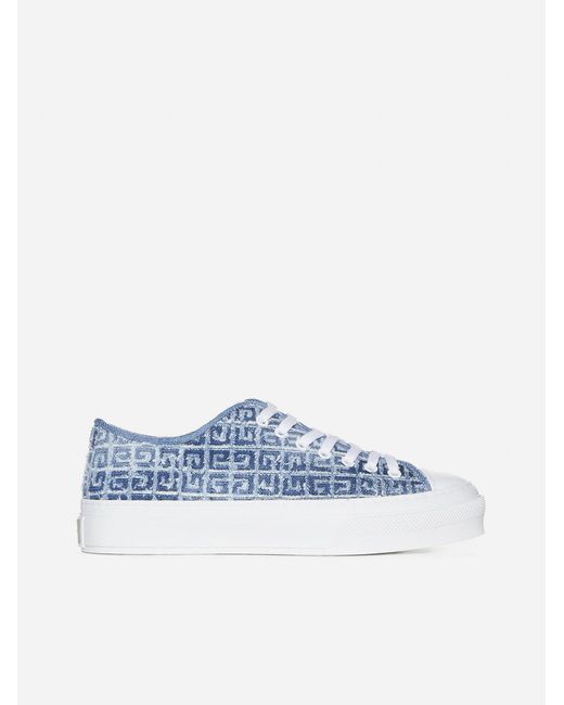 Givenchy Blue City 4g Denim Low Sneakers