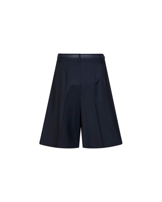 Max Mara Blue Mstadorno Belted Bermuda Shorts