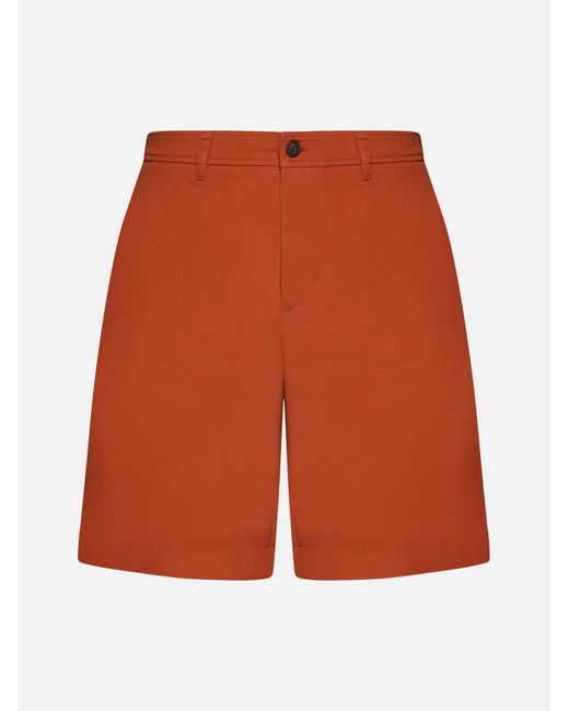Maison Kitsuné Orange Cotton Shorts for men