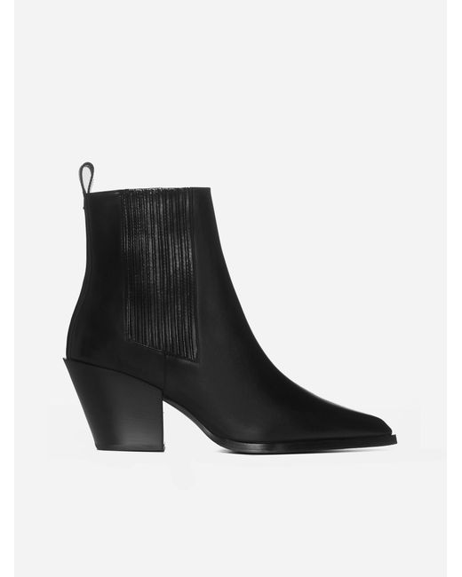 Aeyde Black Kate Leather Ankle Boots