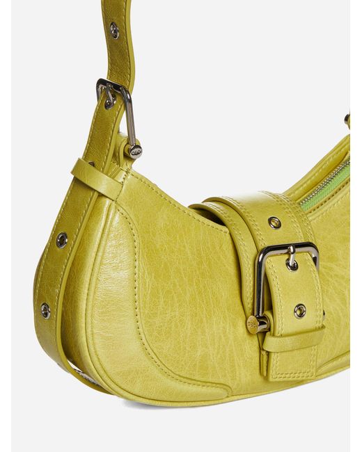 OSOI Yellow Brocle Leather Hobo Bag