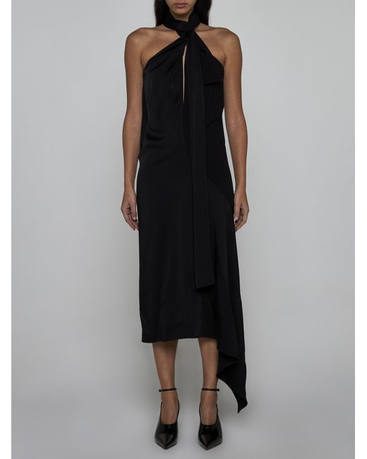 Givenchy Black Viscose-blend Lavaliere Dress