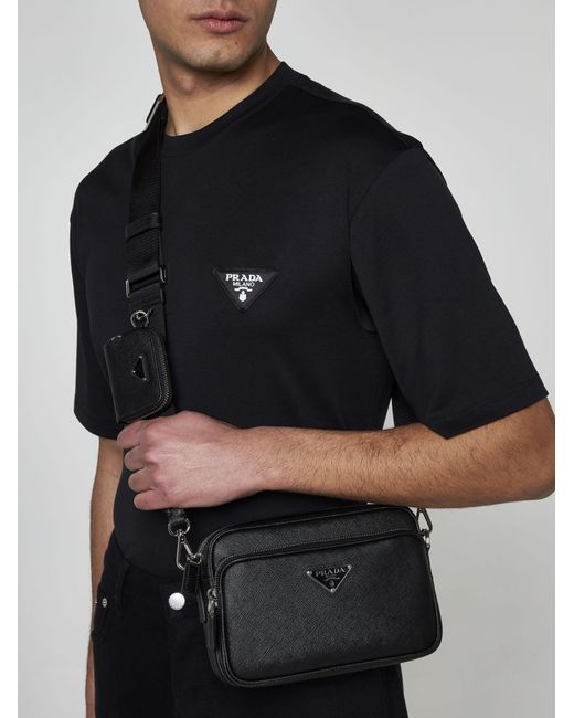 Prada White Saffiano Leather Crossbody Bag for men