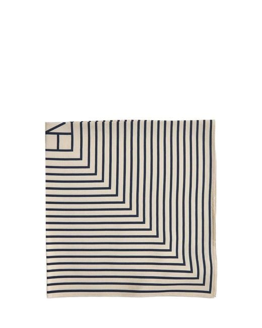 Totême White Silk Scarf With Monogram Print